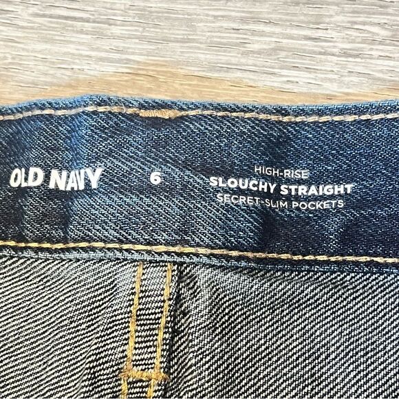 NWT Old Navy High-Waisted Button-Fly Slouchy Straight Secret-Slim Pockets Jeans - Picture 6 of 15